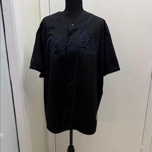 Majestic Black Jersey with Blue Accents